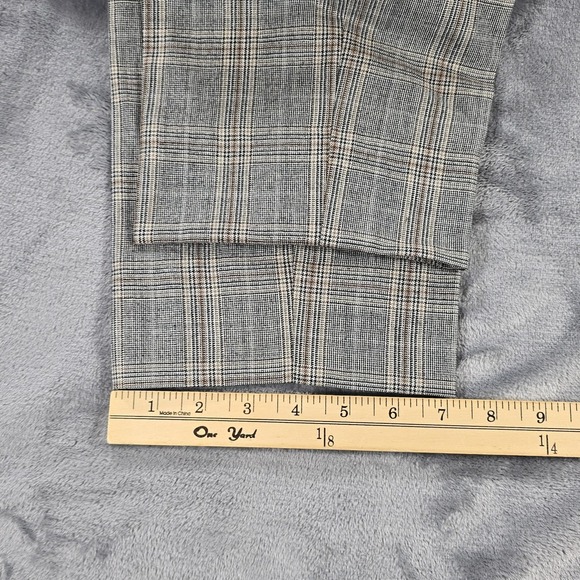 Hart Schaffner Marx Pants Mens 36 Gray Wool Prince of Wales Check Business - Picture 8 of 9
